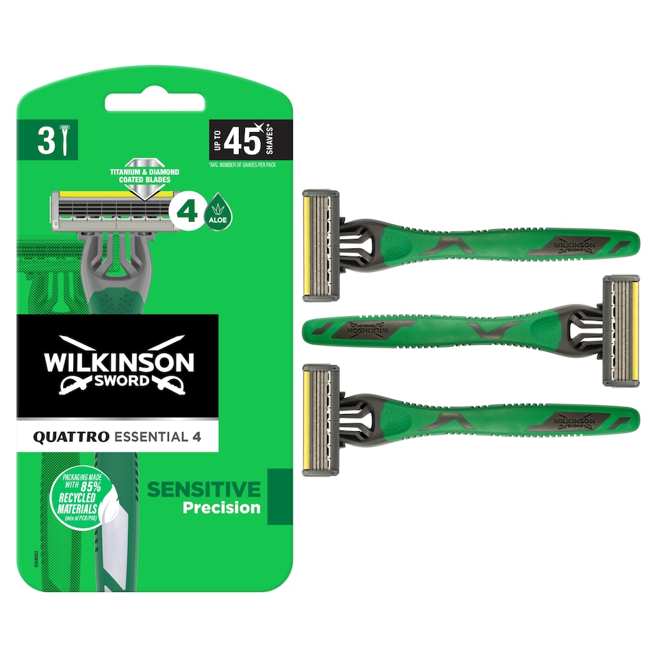 Wilkinson Sword Quattro Precision Disposable Sensitive Razor 3 Pack