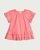 image 1 of F&F Baby Pure Cotton Embroidered Short Sleeved Dress in Pink