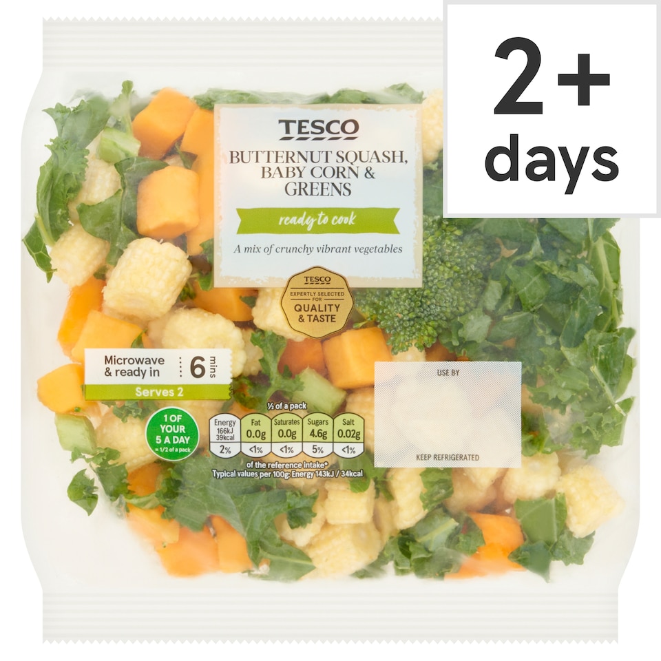 Tesco Butternut Squash, Broccoli & Baby Corn 260g