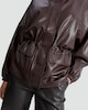 image 2 of F&F Faux Leather High Neck Jacket in Brown