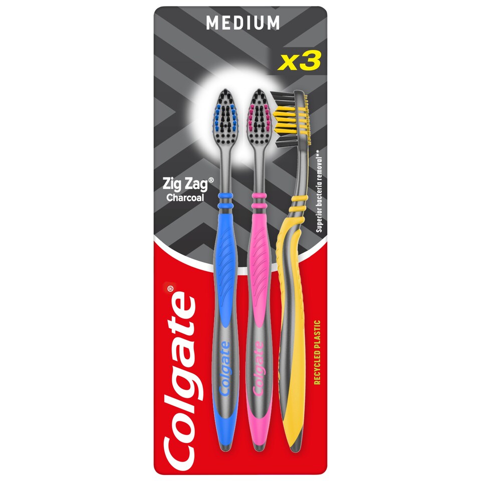 Colgate Zig Zag Charcoal közepes fogkefe 3 db  1. kép