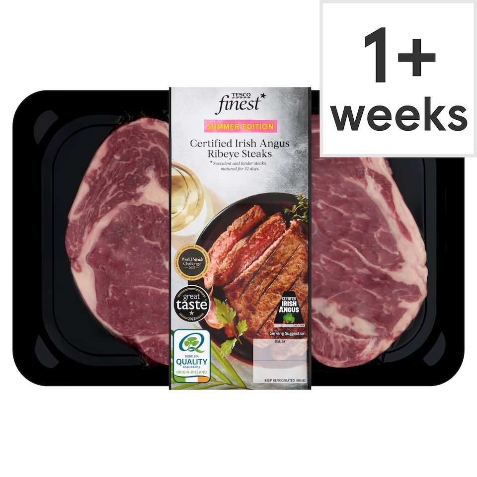 Tesco Finest* Irish Angus Ribeye Steak 454G