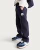 image 2 of F&F Boys Cotton Rich NYC Patch Wide Leg Joggers in Navy