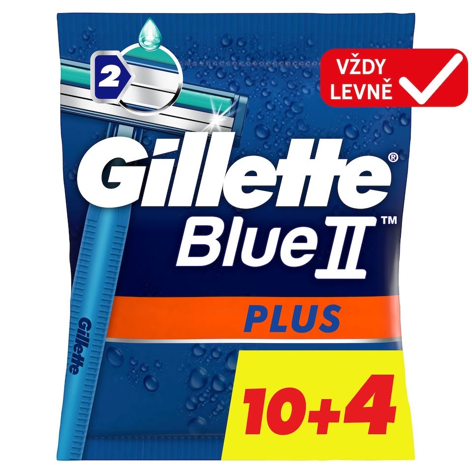 Obrázek 1 pro produkt Gillette BlueII Plus Pánská Pohotová Holítka 14 ks