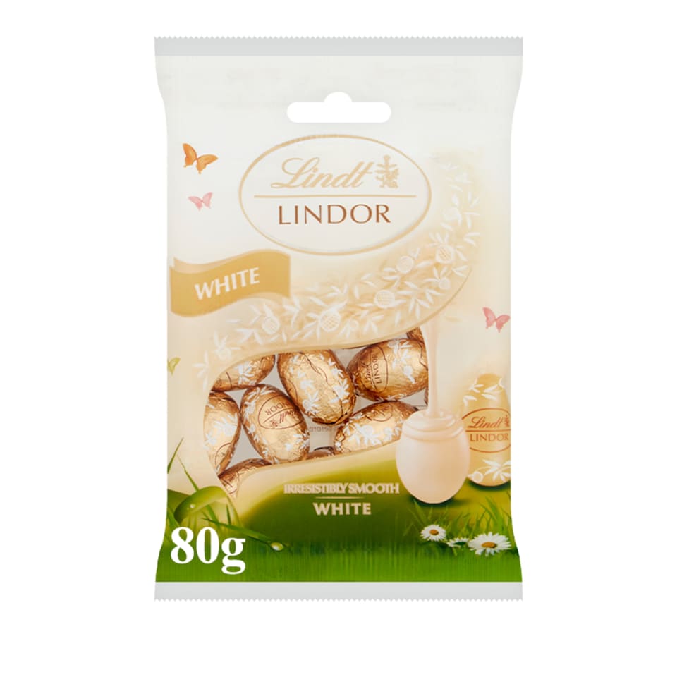 image 1 of Lindt Lindor White Chocolate Eggs 80G