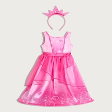 F&F Girls 2-Piece Princess Fancy Dress Costume and Tiara in Pink
