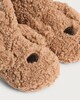 image 3 of F&F Curtis The Dog Textured Fleece Teddy Bear Slippers in Brown