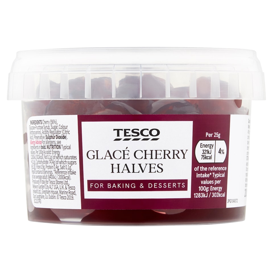 Tesco Glace Cherry Halves 200G