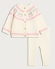 image 1 of F&F Baby 2-Piece Cherry Pattern Cardigan and Leggings Set in Cream