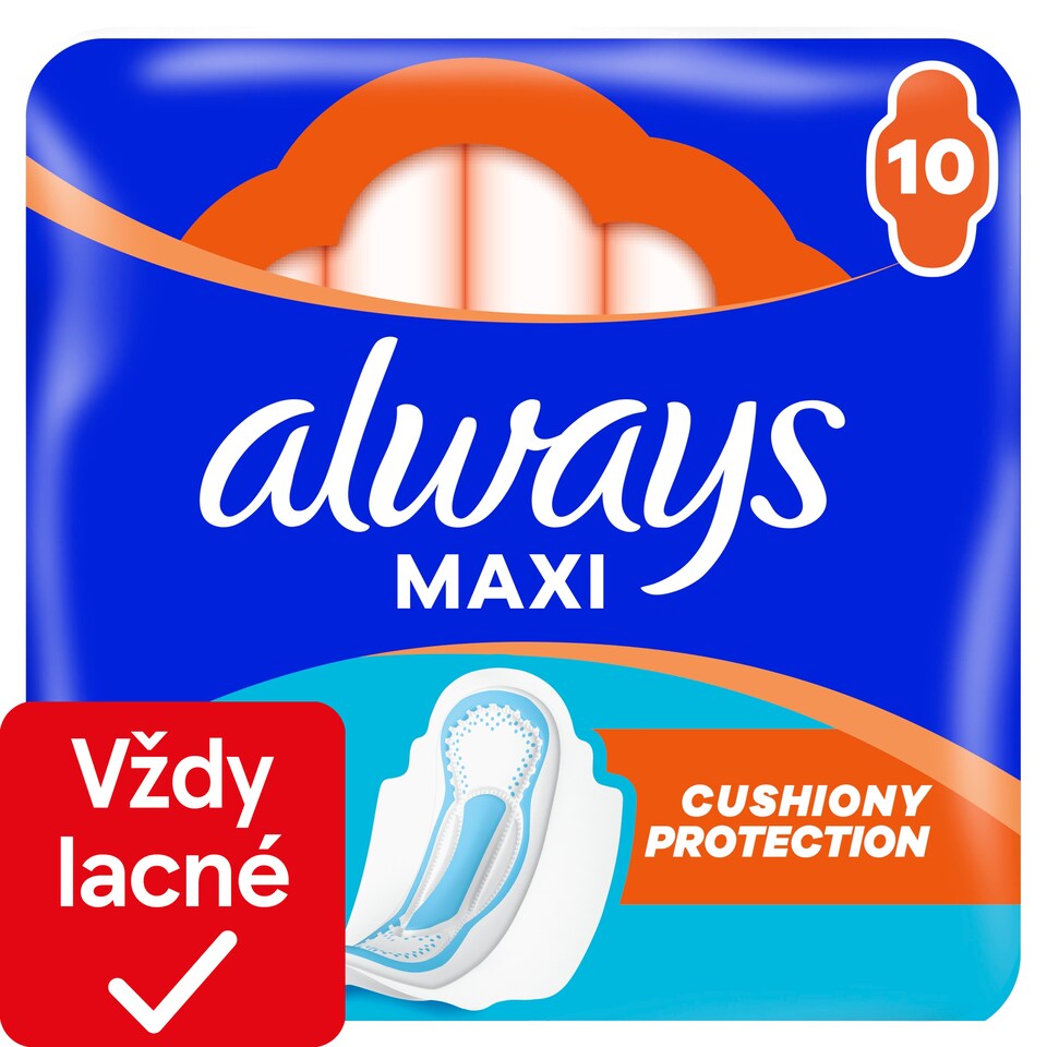 obrázok 1 z Always Maxi Normal Hygienické Vložky (veľkosť 1) S Krídelkami 10 Vložky