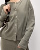 image 1 of F&F Textured Button Up Cardigan in Olive