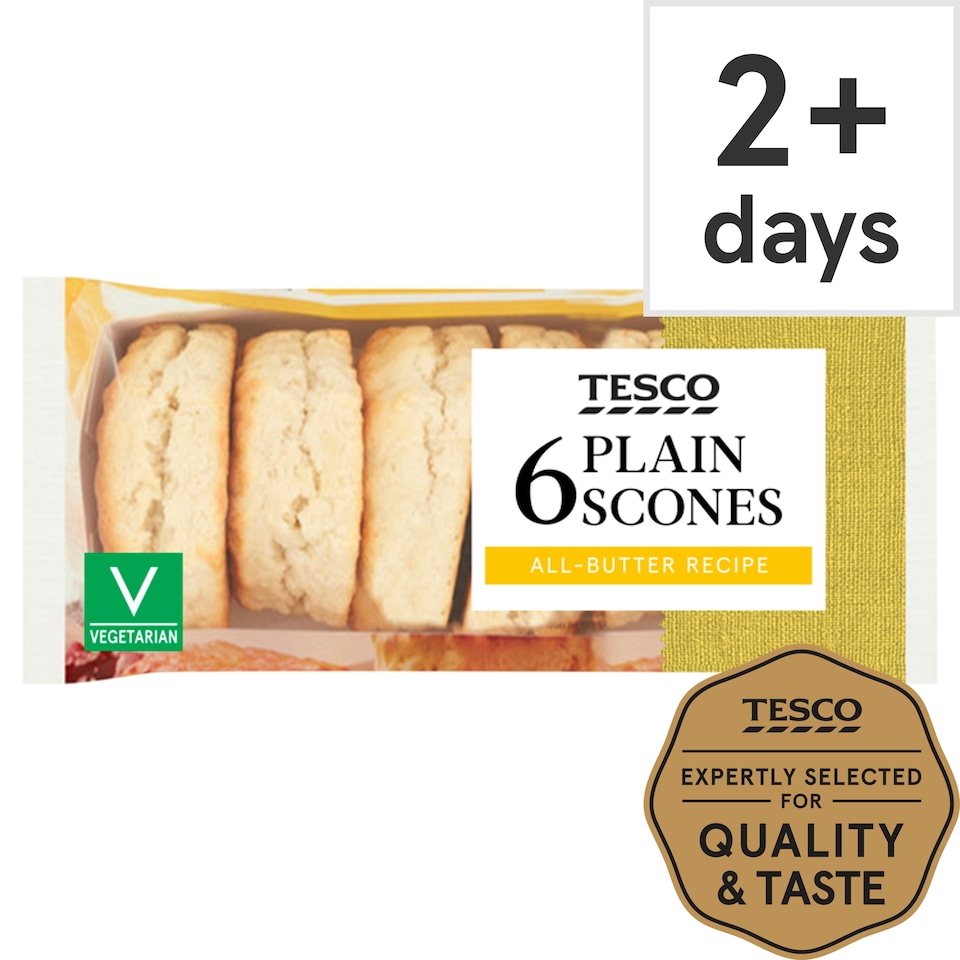 Tesco All Butter Plain Scones 6 Pack