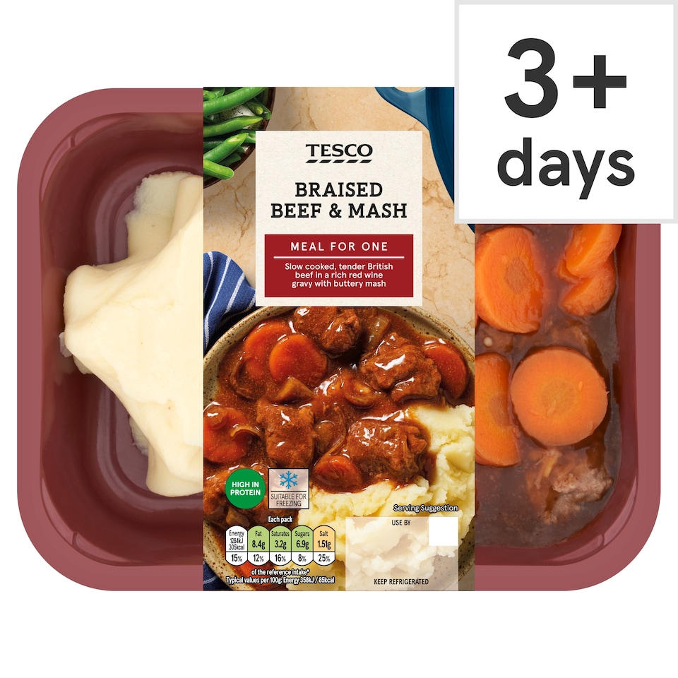 Tesco Braised Beef & Mash 400G