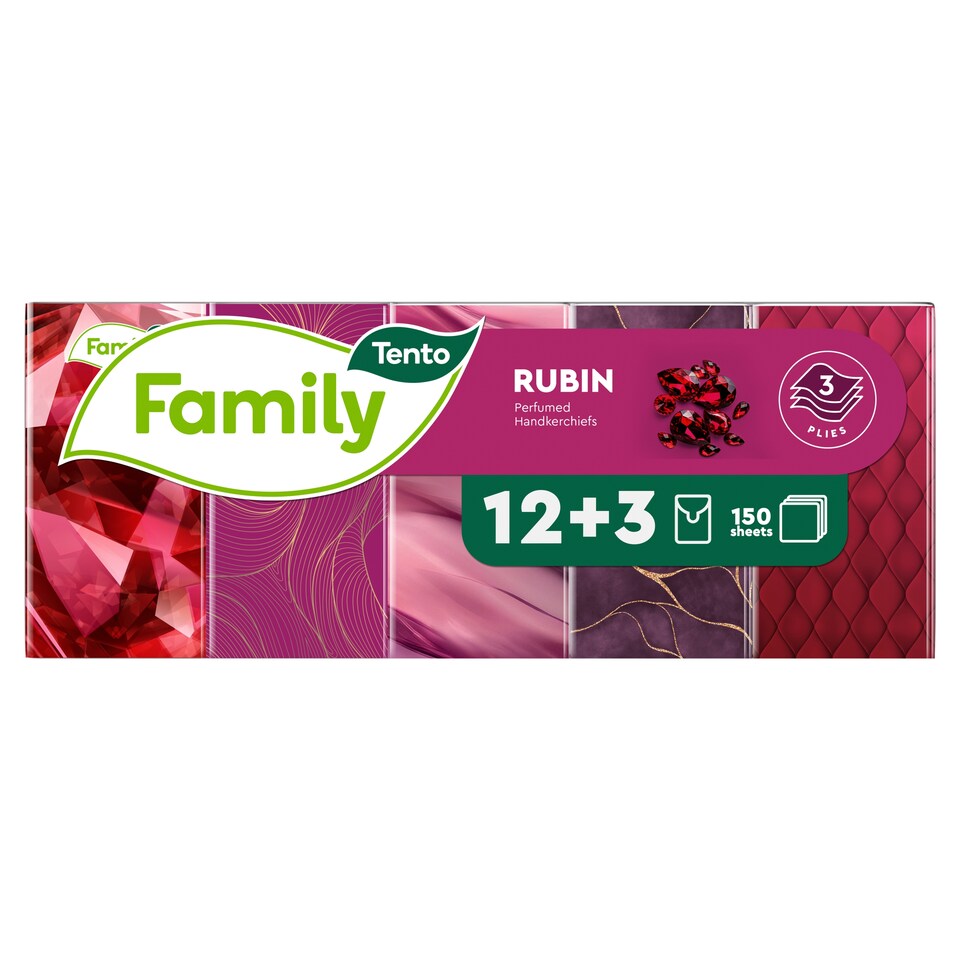 image 1 of Tento Family Rubin Perfumed Hygienic Tissues 3 Plies 10 x 15 pcs