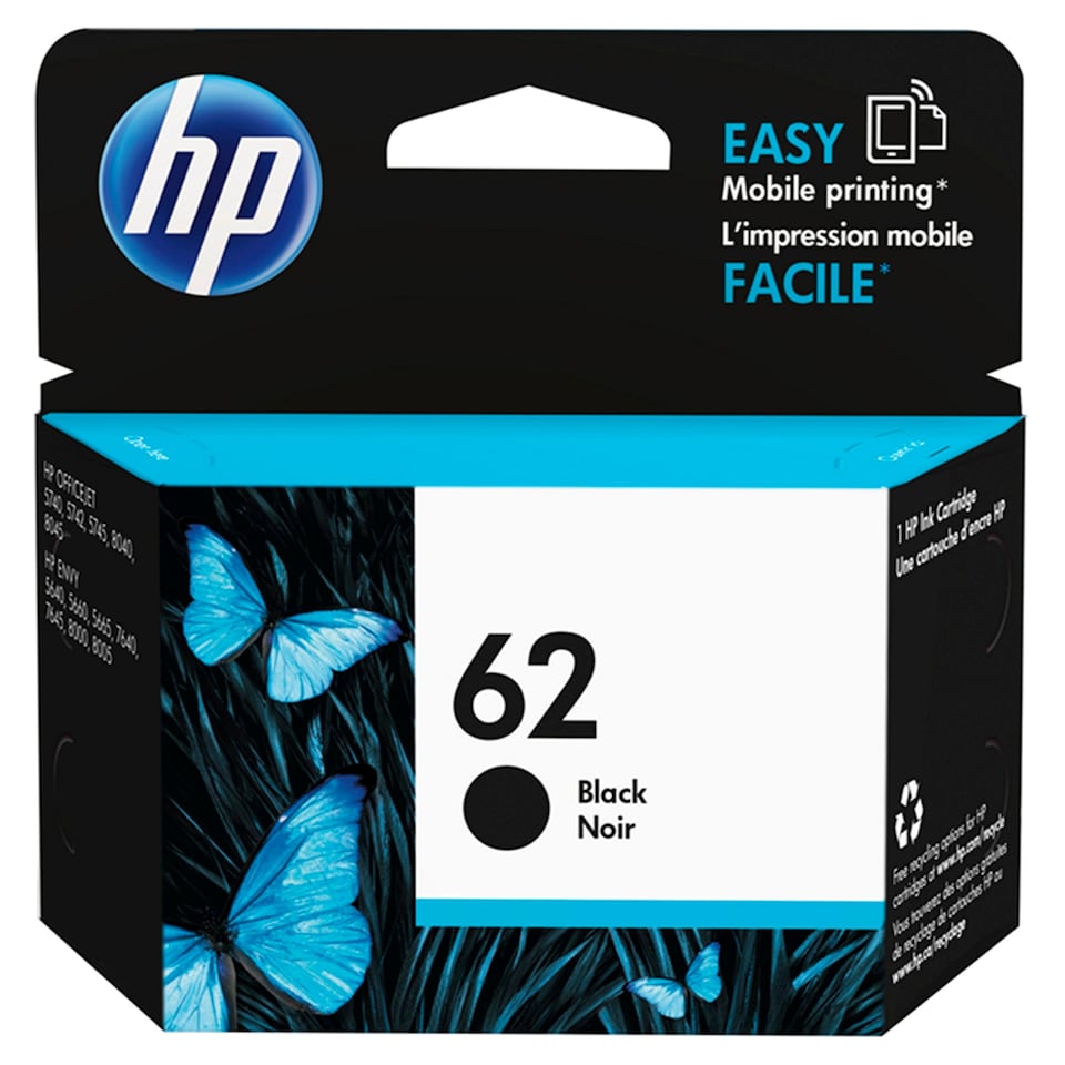 image 1 of Hp 62 Black Printer Ink Cartridge