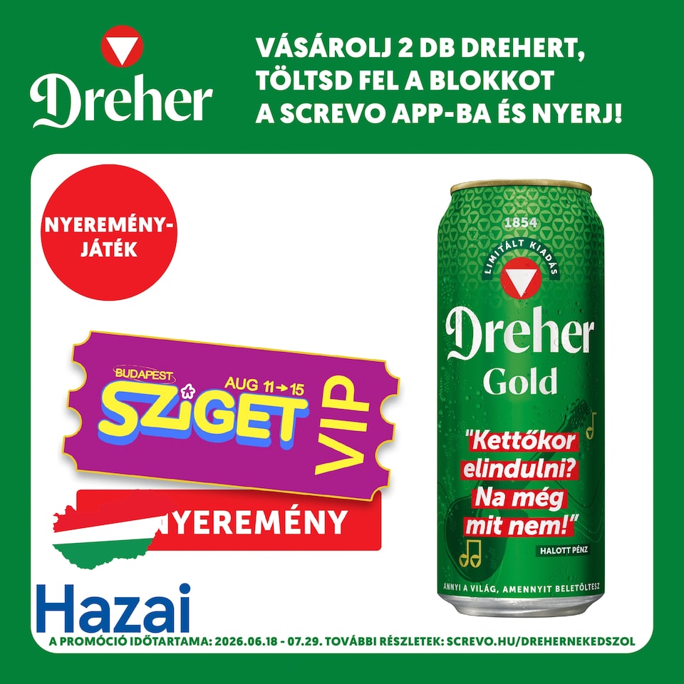 Dreher Gold minőségi világos sör 5% 0,5 l