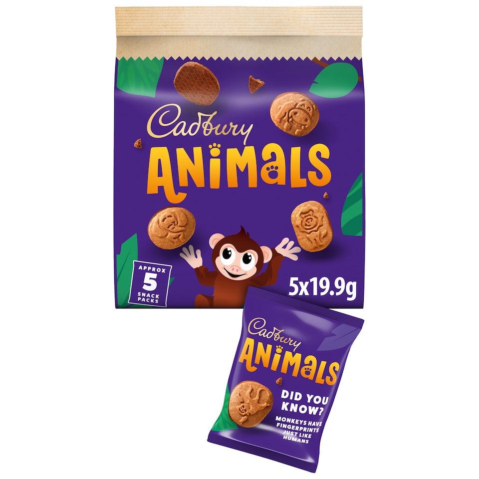 Cadbury Animals Biscuits - Milk Chocolate 5 x 19.9g