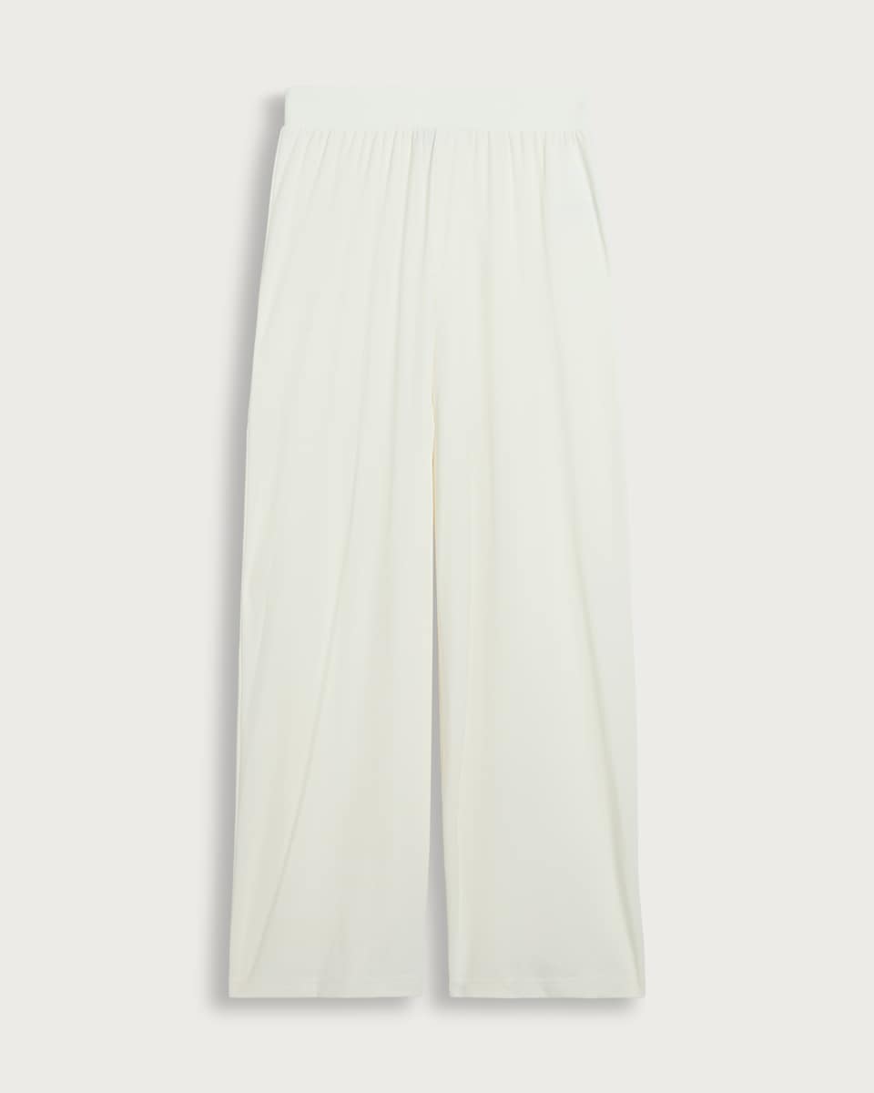 image 1 of Rise by Zara McDermott Modal Rich Wide Leg Pyjama Bottoms in Cream