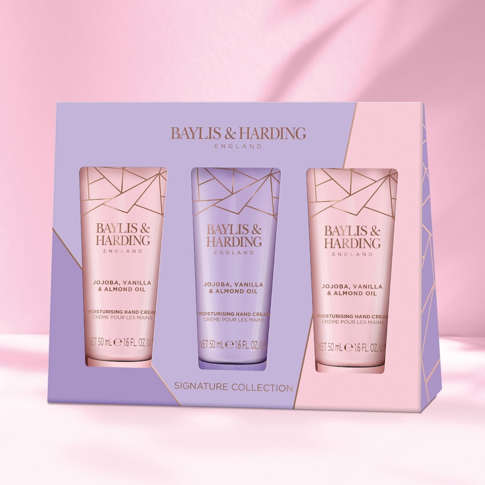 image 1 of Baylis & Harding Jojoba Vanilla & Almond Oil Hand Cream 3X50ml