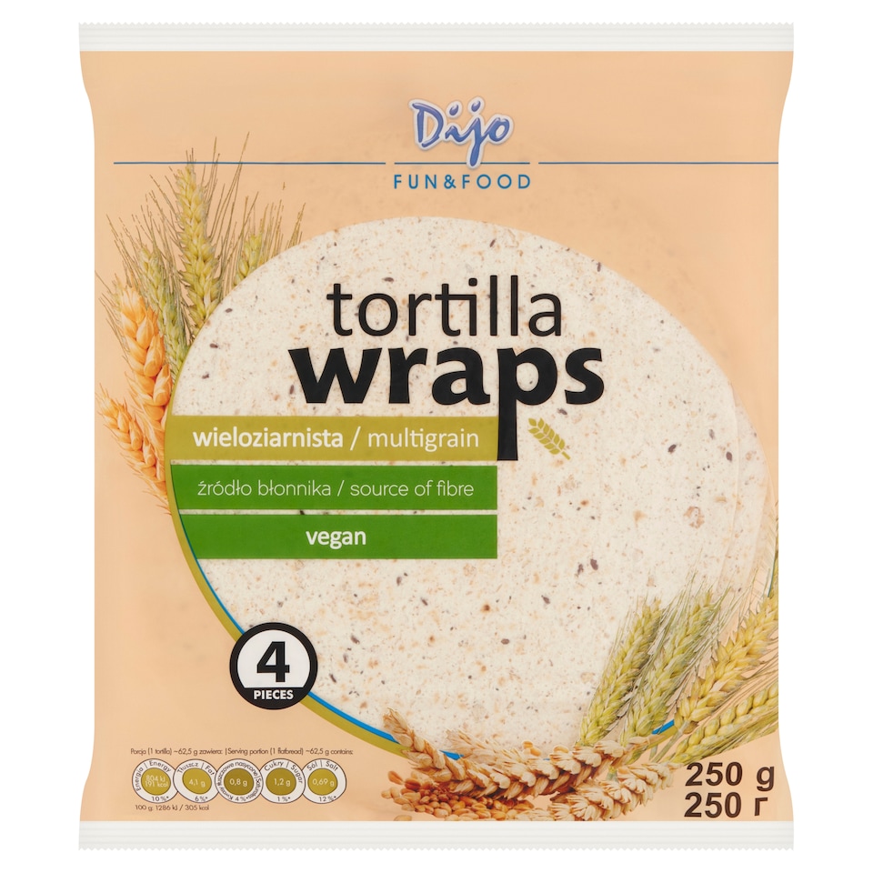 Dijo Multigrain Tortilla Wraps 4 pcs 250 g 