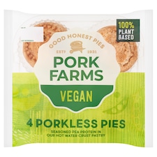Pork Farms Vegan Porkless Pies 4 Pack 260g