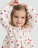 image 2 of F&F Girls Cotton Rich Cherry Print Long Sleeved Sweater Dress in Cream
