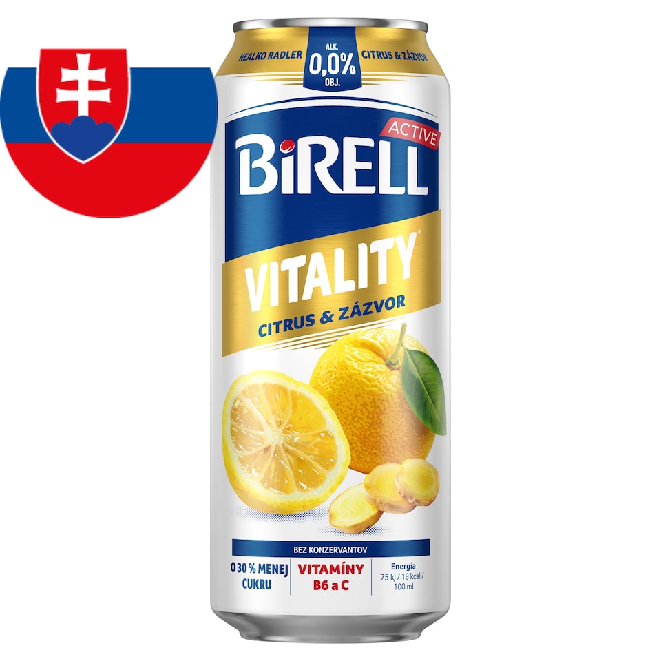 Birell 0.0 Vitality citrus & zázvor 0,5 l