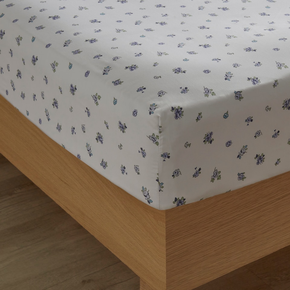 Silentnight Refresh White Ditsy Fitted Sheet Double