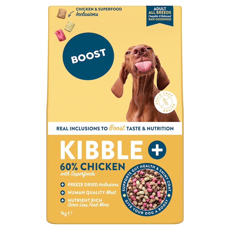 BOOST Kibble Plus with Real Chicken & Superfood Freeze Dried for Dogs 1kg