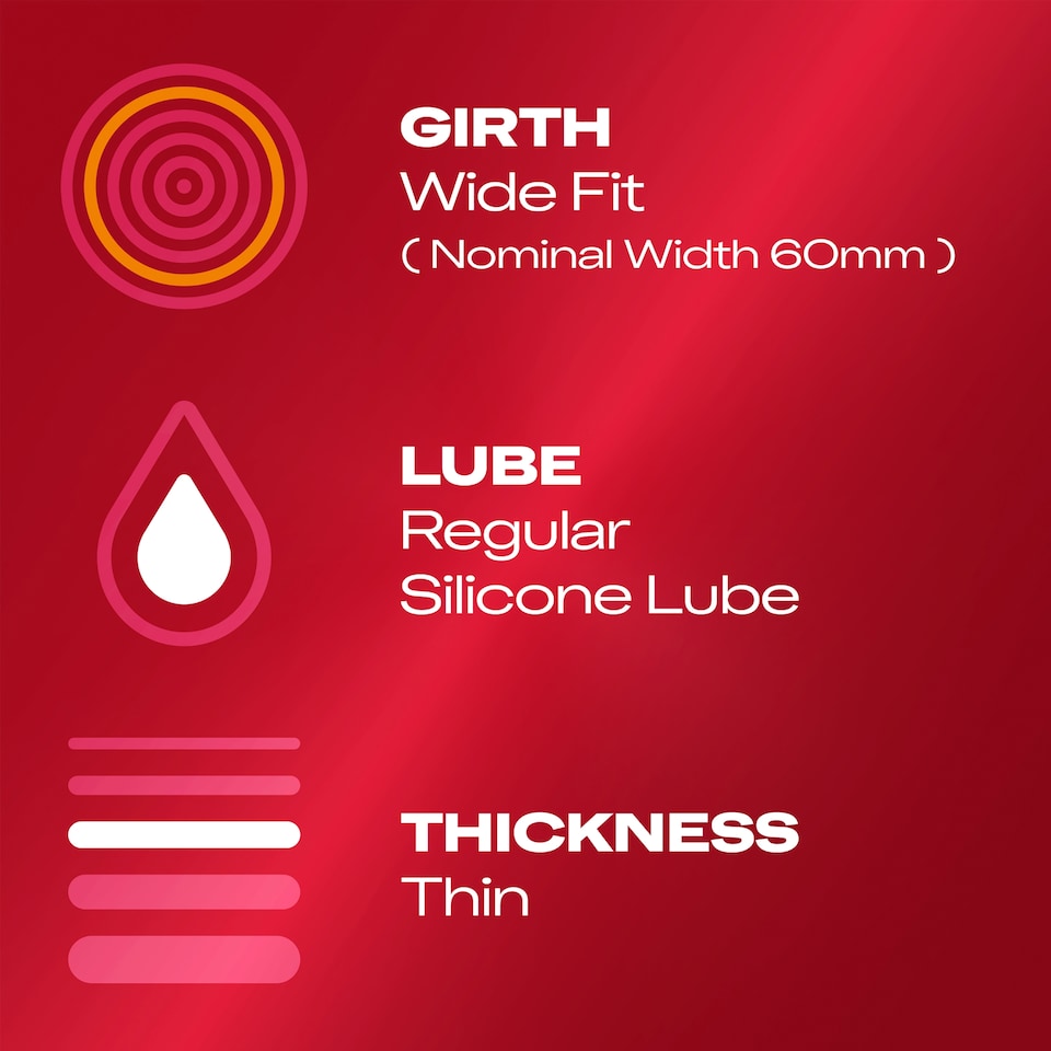 image 1 of Durex Thin Feel XL Condoms More Sensitivity Wide Fit 12 Pack