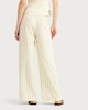 image 3 of The F&F Edit Linen Rich Stripe Wide Leg Co-ord Trousers in Yellow