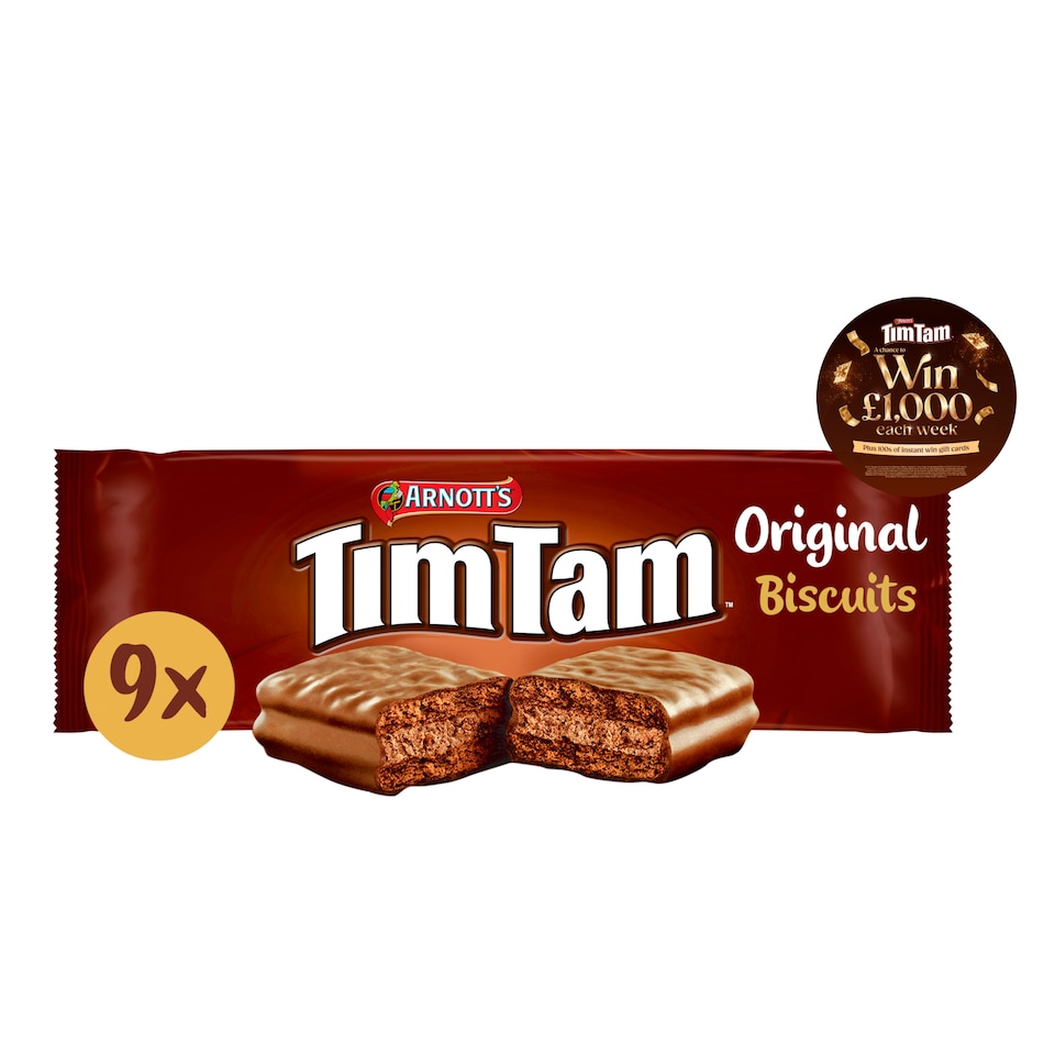 image 1 of Tim Tam Original Chocolatey Biscuit Bars 9 Pieces 163g
