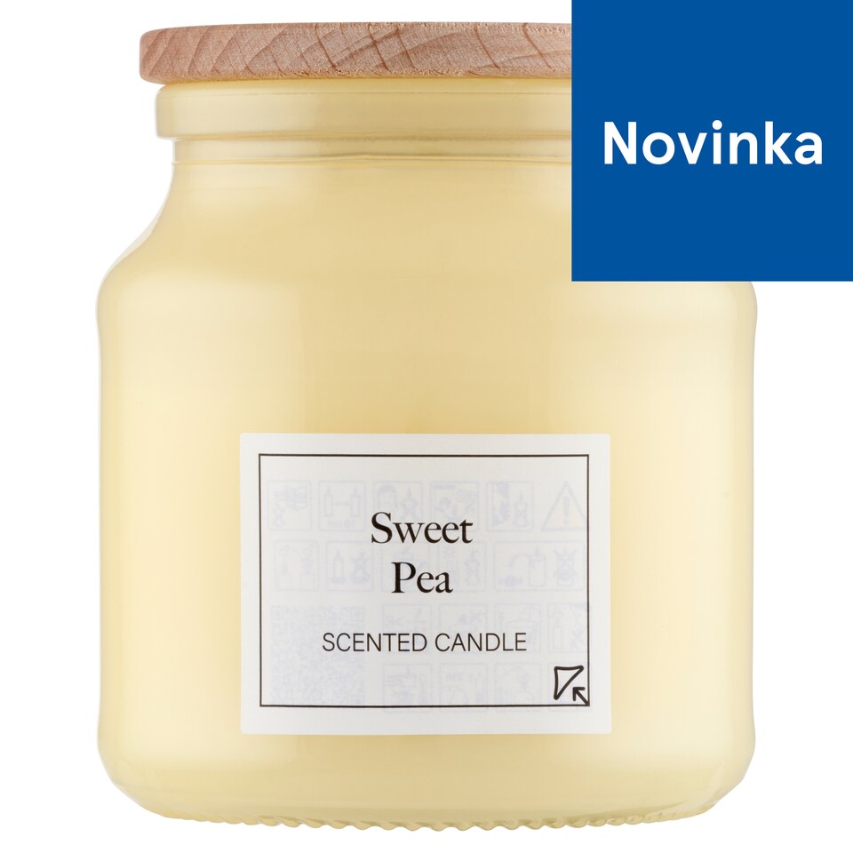 Tesco Sweet Pea Mini Jar Yellow Scented Candle 110 g