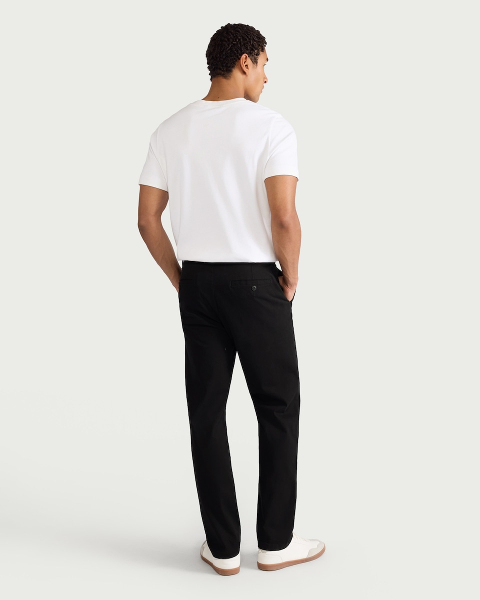 image 1 of F&F Cotton Rich FREEFIT® Chino Trousers in Black