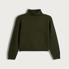 F&F Knitted Roll Neck Jumper with Wool in Olive