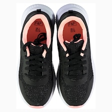F&F School Girls Glitter Mesh Trainers in Black