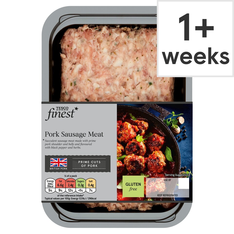 Tesco Finest Pork Sausage Meat 350G Tesco Groceries