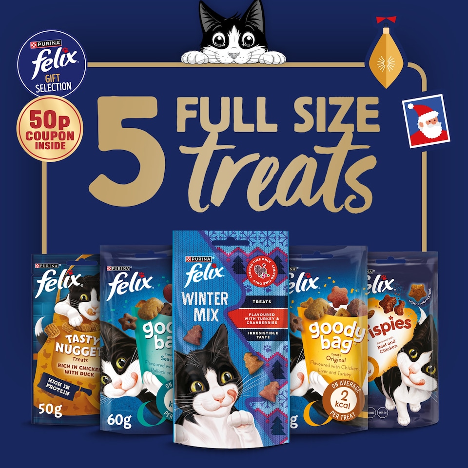 image 1 of Felix Cat Treats Christmas Selection Box 275g