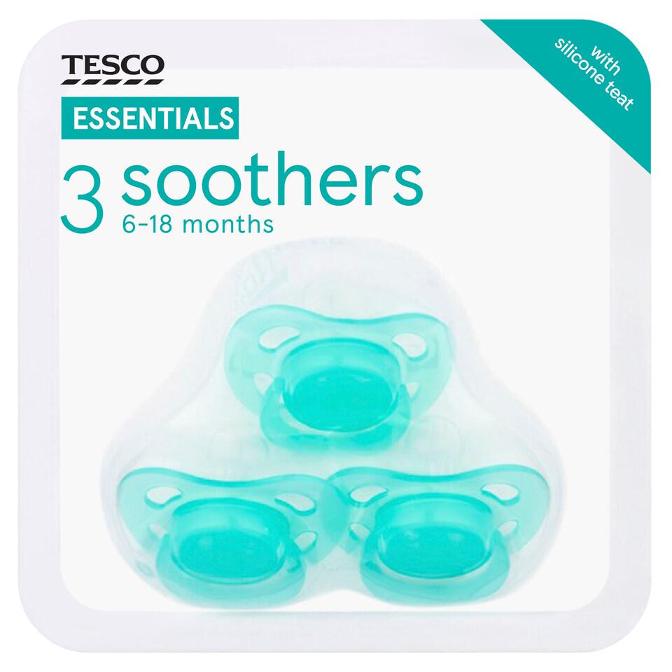 Tesco Essentials Baby Soothers 3 Pack
