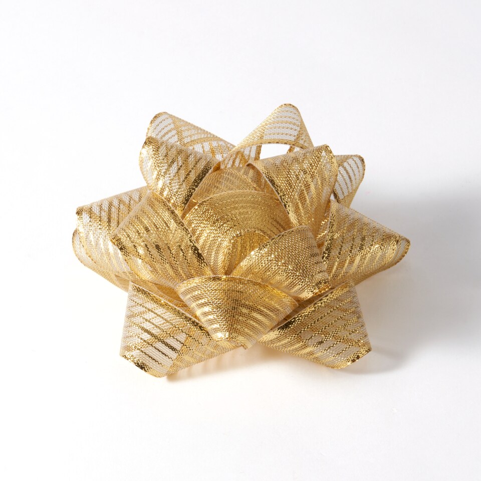 image 1 of Paperchase ReKrafted Gold Fabric Bow