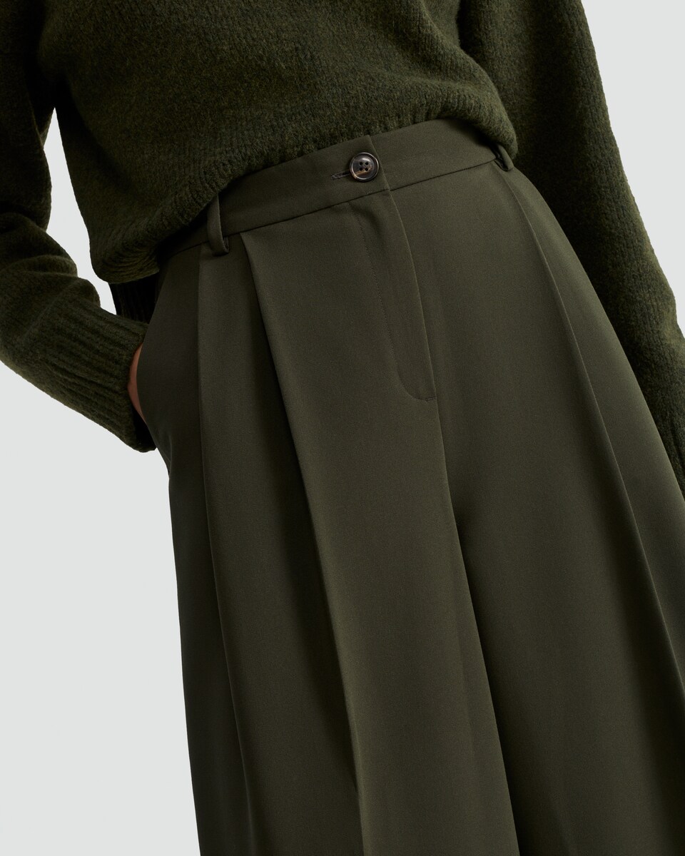 image 1 of The F&F Edit Super Wide Leg Trousers in Khaki