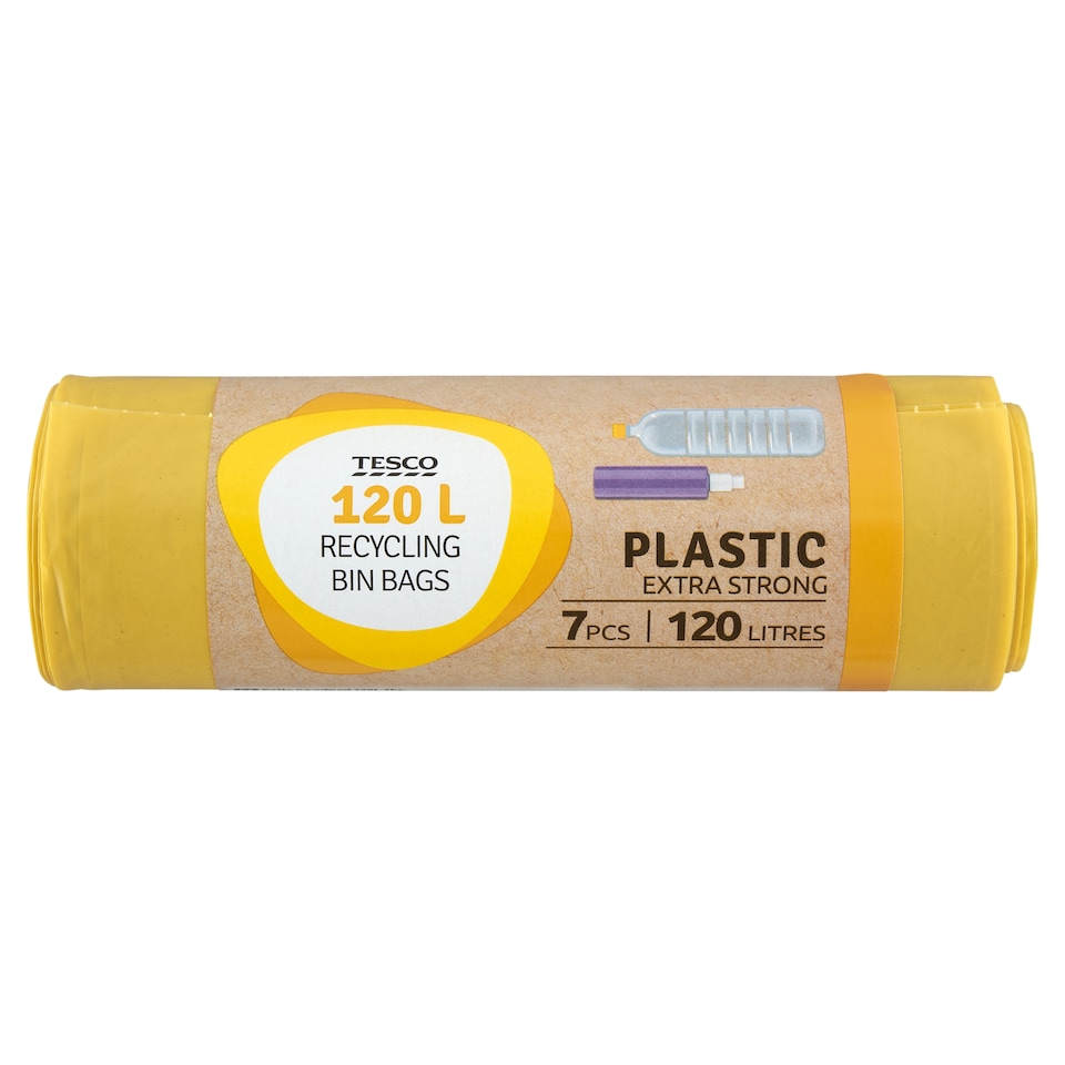 Tesco Recycling Extra Strong szemeteszsák sárga 120 l 7 db