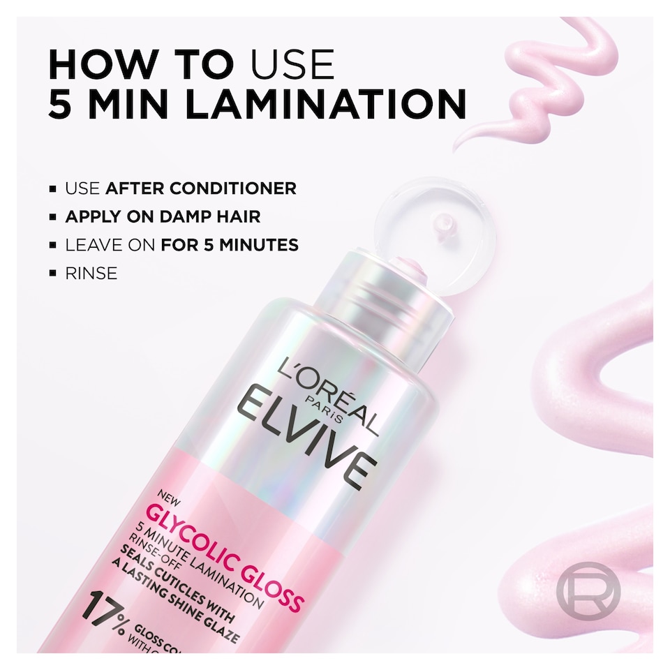 image 1 of L'Oreal Paris Elvive Glycolic Gloss 5 Minute Lamination 200ml