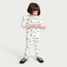 F&F Girls 2-Pack Cotton Rich Ribbed Flared Leggings in Multi Black White