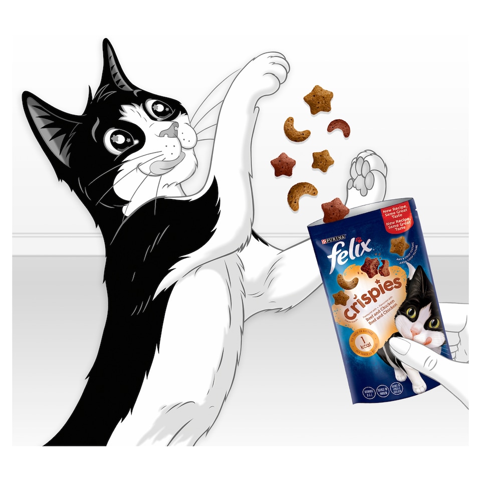 image 1 of Felix Crispies Cat Treats Beef and Chicken 45G