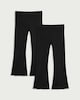 image 4 of F&F Girls 2-Pack Cotton Rich Flared Leggings in Black