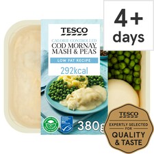 Tesco Calorie Controlled Cod Mornay, Mash & Peas 380g