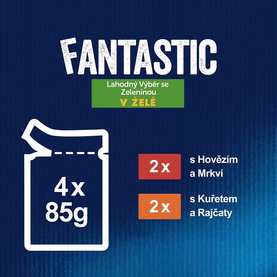 obrázok 1 z Felix Fantastic kapsičky pre mačky kura, hovädzie v želé 4 x 85 g
