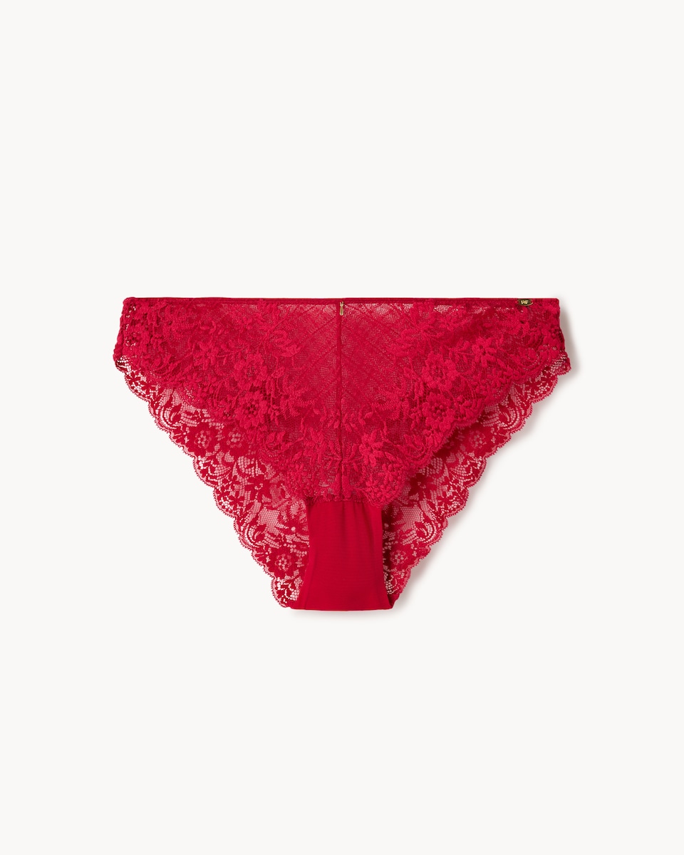 image 1 of F&F Floral Lace Brazilian Briefs in Red