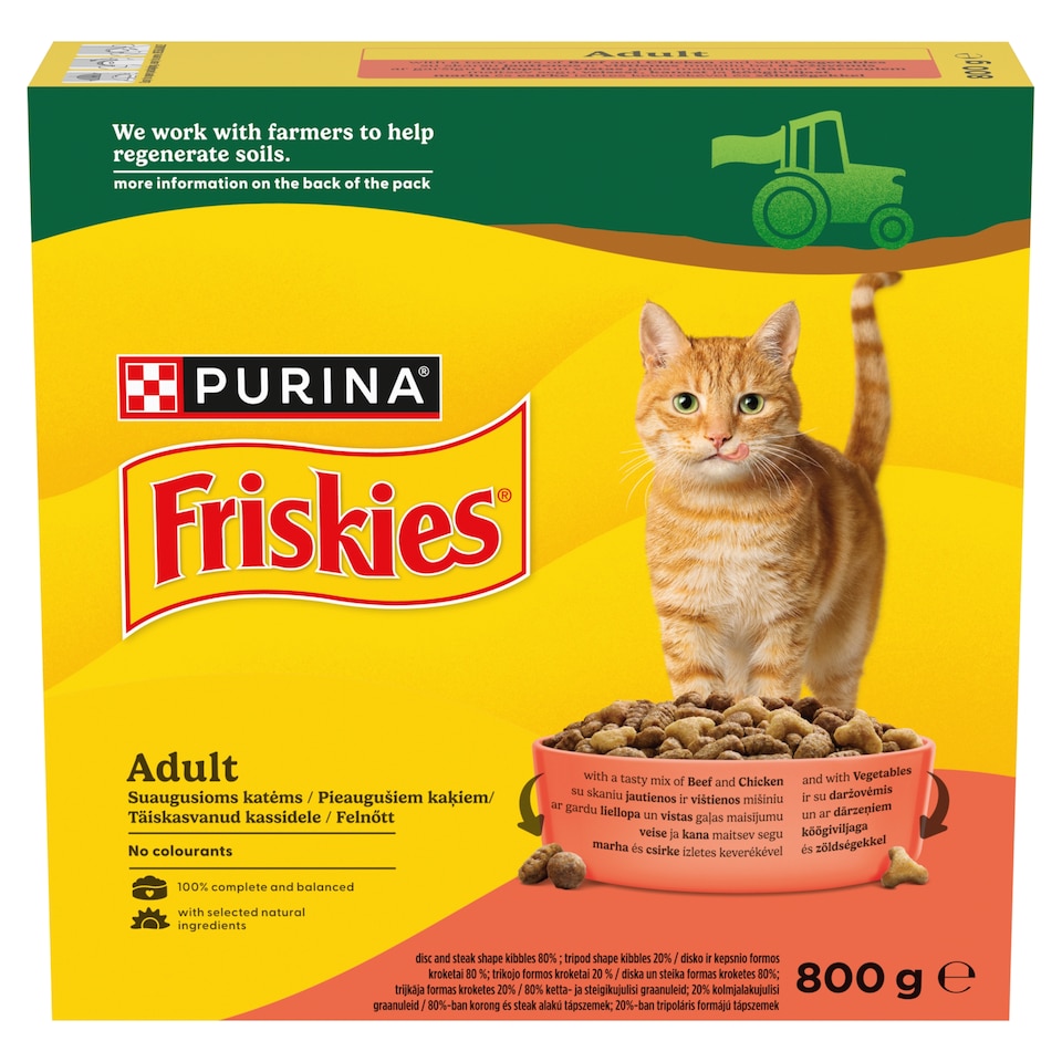 Friskies száraz macskaeledel marhával, csirkével és zöldségekkel 800 g  1. kép